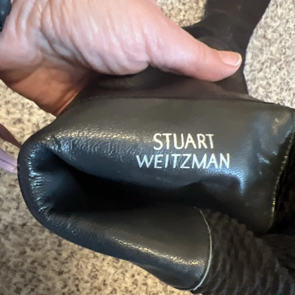 Stuart Weitzman Women size 6M ALLGOOD Black Nappa Over‎ the Knee Boots